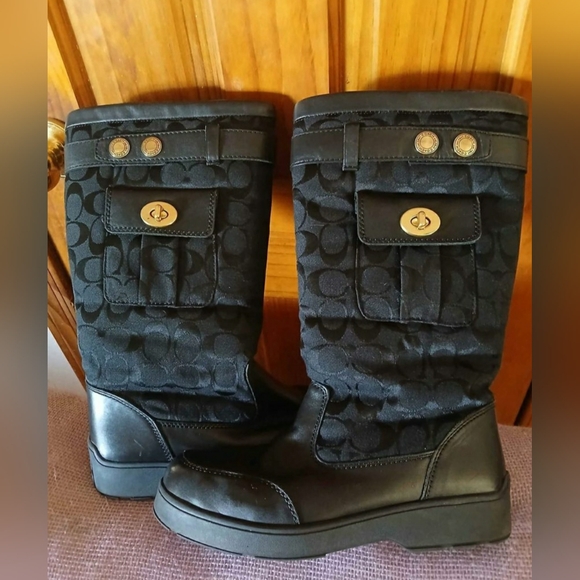 COACH Designer Kayla Signature Winter Boots Sz 7.5 - Picture 2 of 7